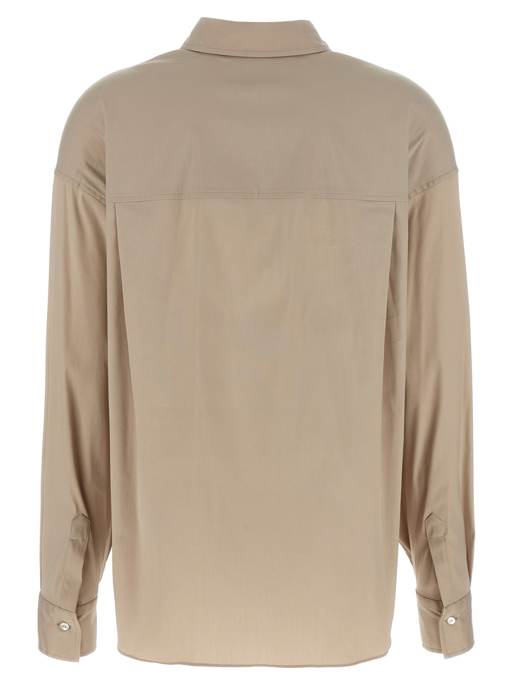 Brunello Cucinelli V-Neck Shirt Monile Shirt and Blouse - Beige | 8a809b226512993be83c78104e36d9d5a51620fd