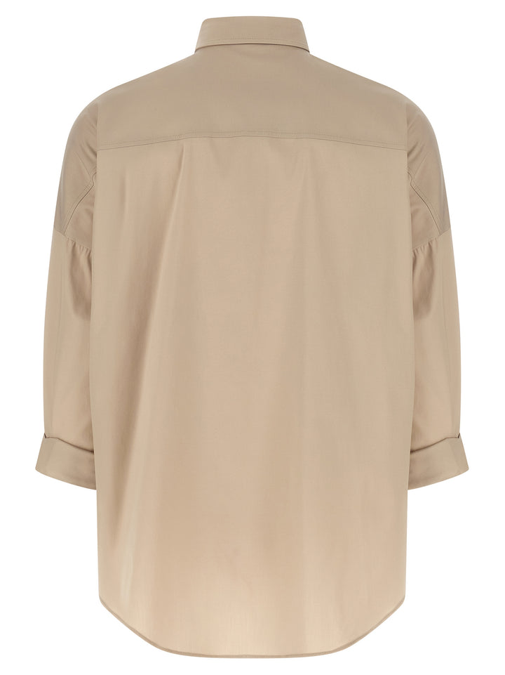 Brunello Cucinelli Shiny Trim Shirt and Blouse - Beige | 42d00aa6f2f03591746ea2db79a8b3cbaa415df6