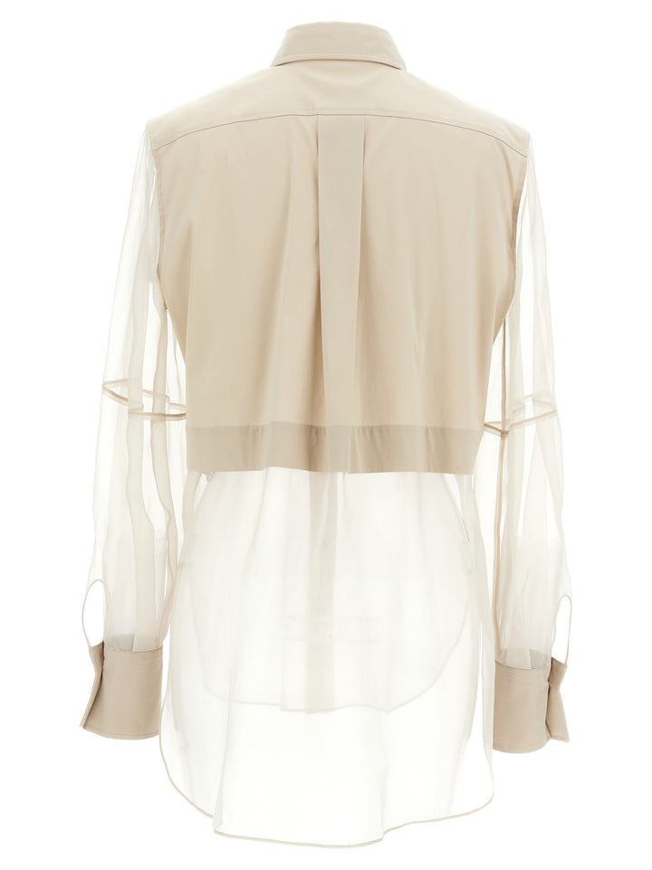 Shiny Trims Shirt, Blouse Beige