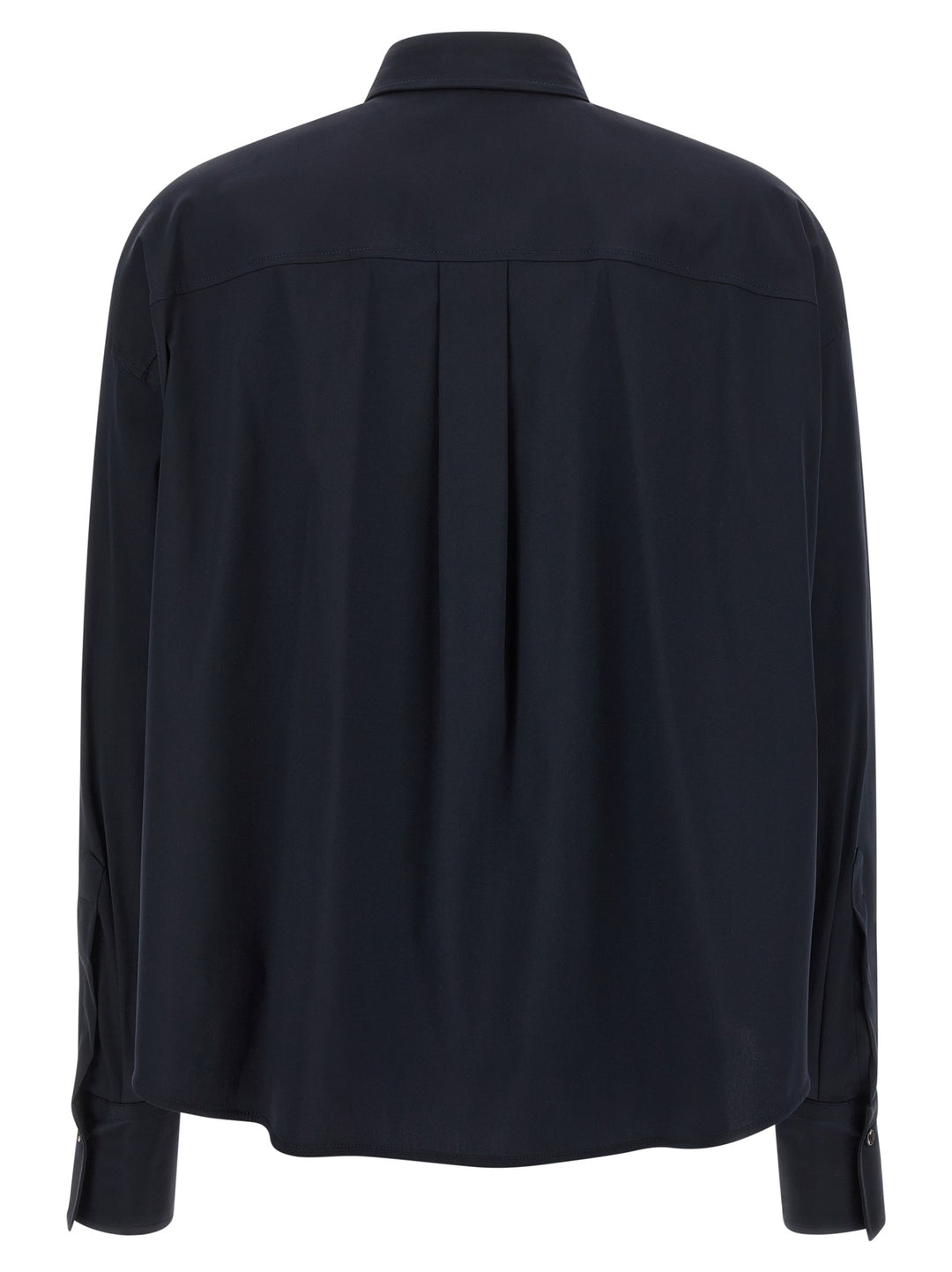 Brunello Cucinelli Shiny Flap Detail Shirt and Blouse - Blue | fe897ccdfe0a7da3f84d318595f2143a81b8a2a1