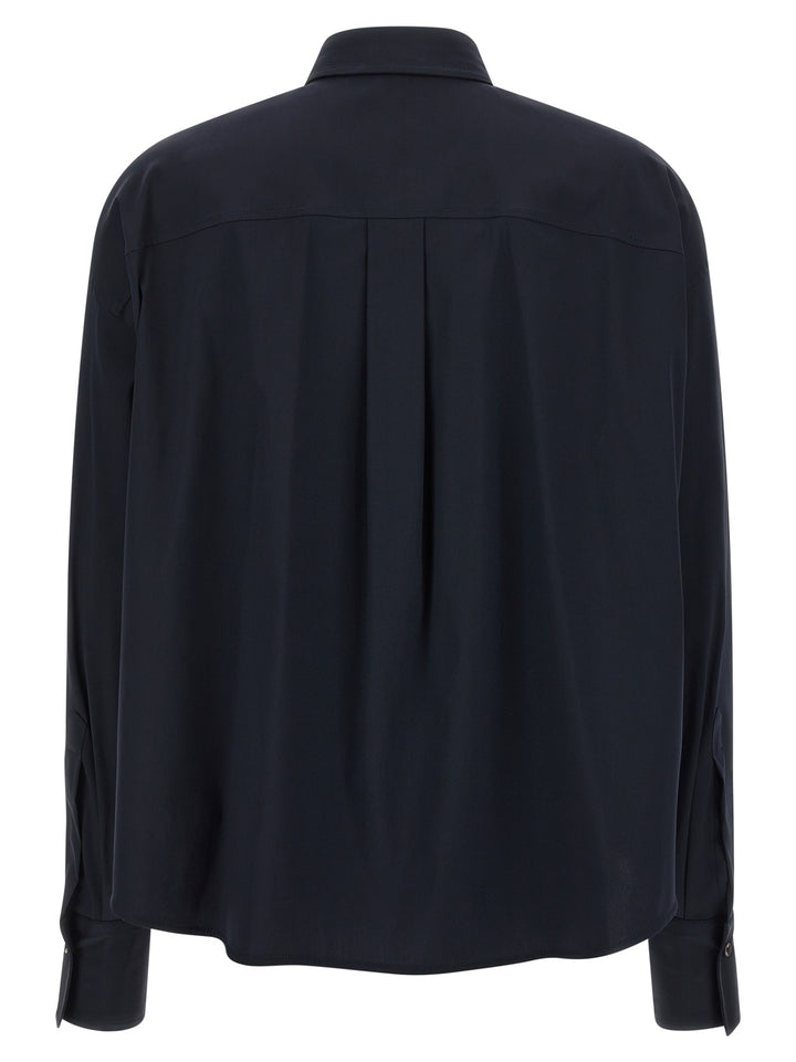 Brunello Cucinelli Shiny Flap Detail Shirt and Blouse - Blue | fe897ccdfe0a7da3f84d318595f2143a81b8a2a1