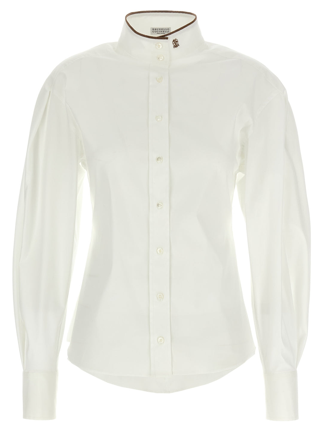 Brunello Cucinelli Shiny Collar Detail Shirt and Blouse - White | abd0e40b3f819b3cabc24f9b1d2e9f98923e3ee1