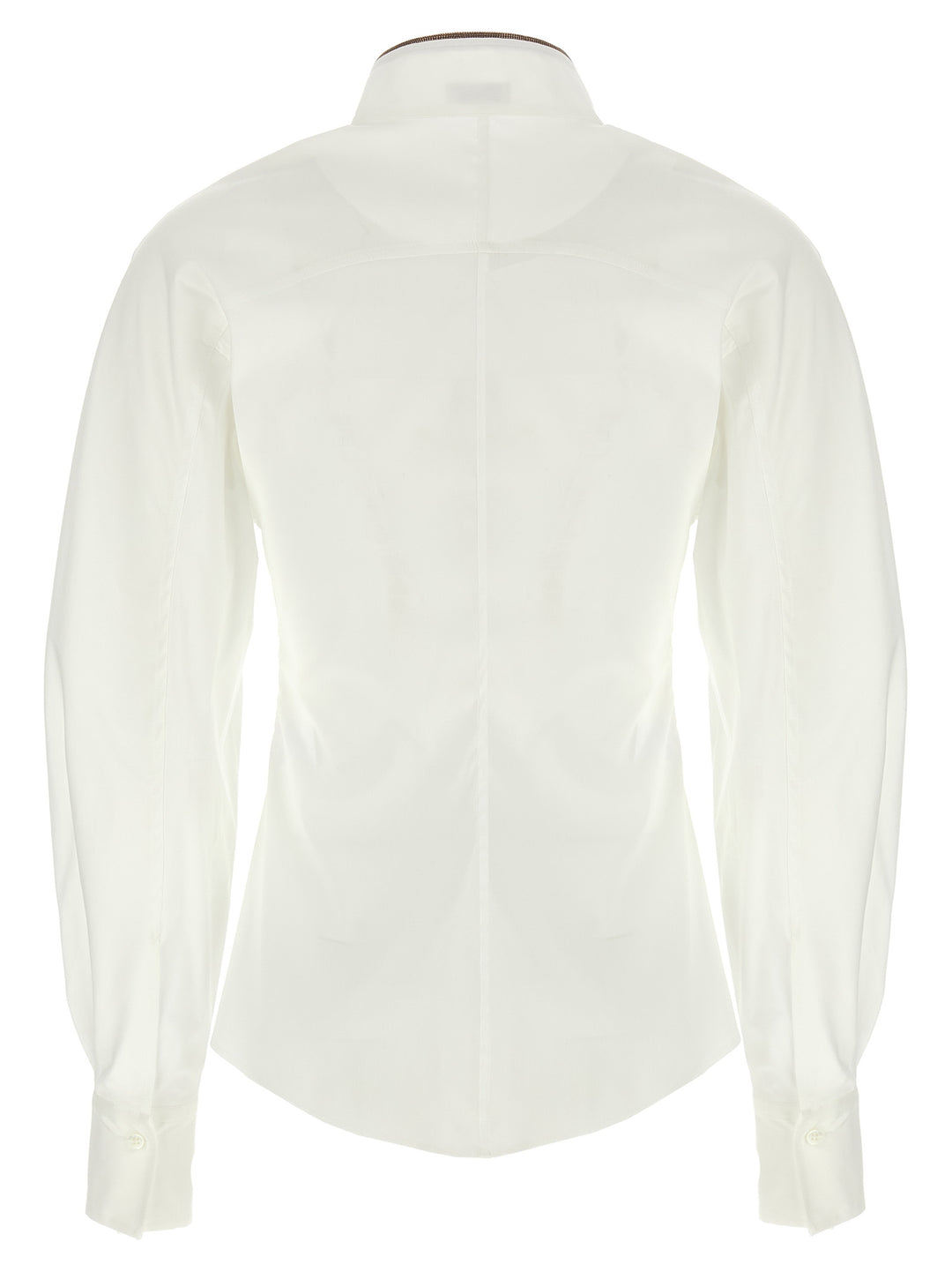 Brunello Cucinelli Shiny Collar Detail Shirt and Blouse - White | 8b548c9e2e4c60e0be029fd717d907babccc3ff4