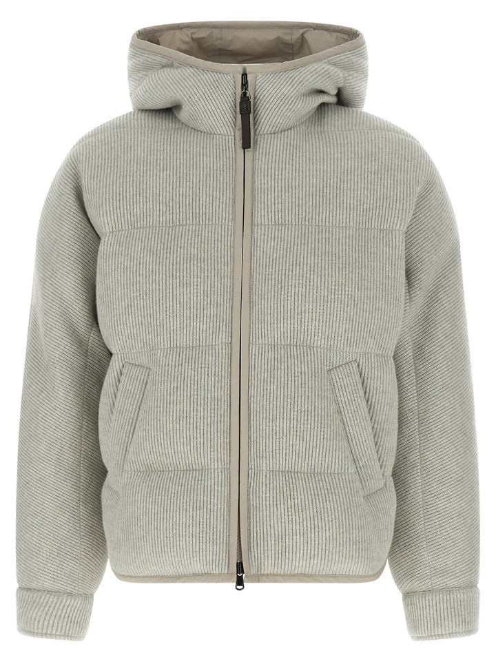 Brunello Cucinelli Lame Wool Down Jacket Piumini, Parka, Giacche casual - Silver | cf7c79269e964b137002b05a7f3cf1be8cf7a54d
