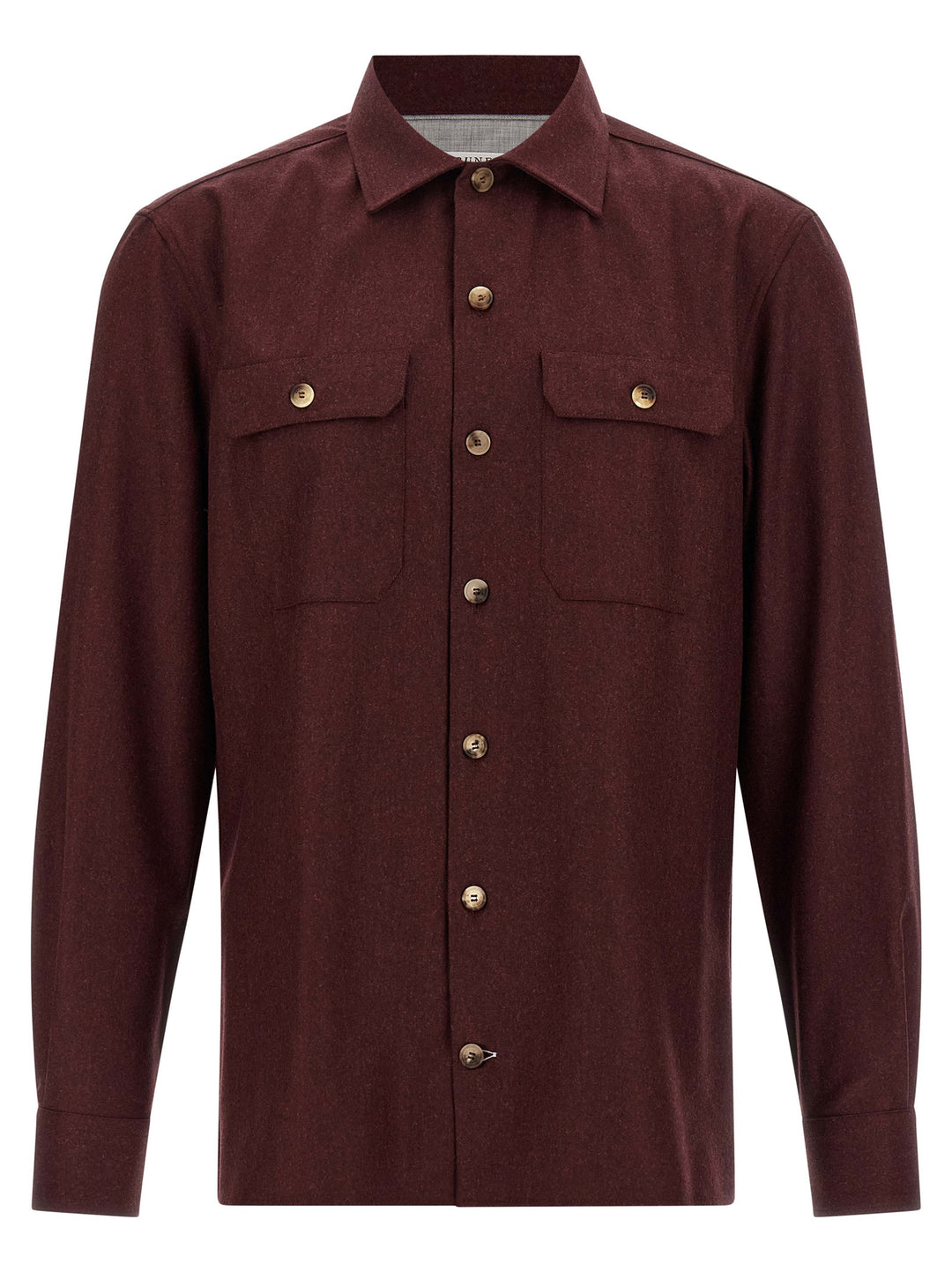Brunello Cucinelli Flannel Overshirt Shirt and Blouse - Bordeaux | c891dd43a64492fc0fca31a95e3a593c7507303b