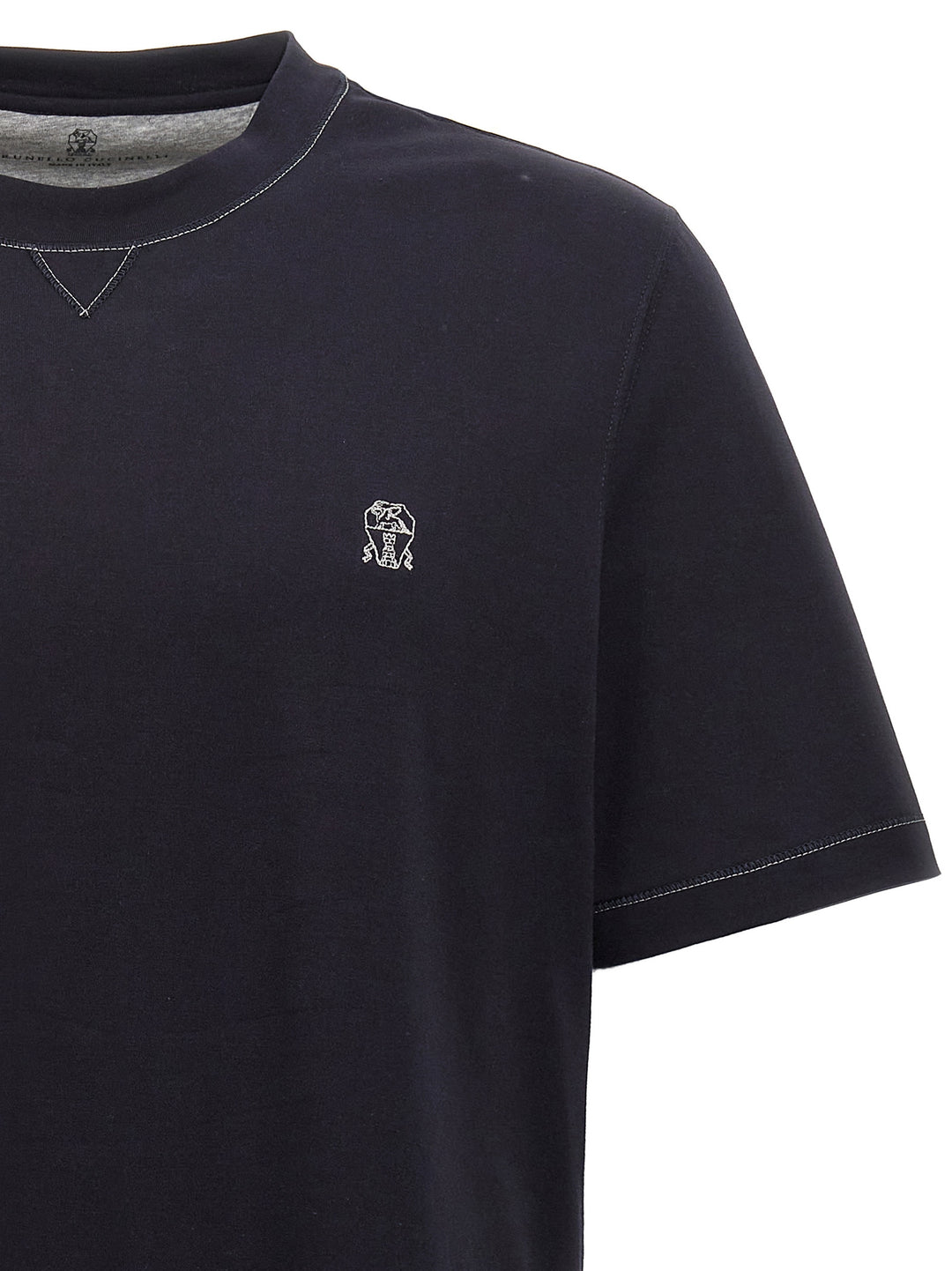 Logo Embroidery T-Shirt Blue