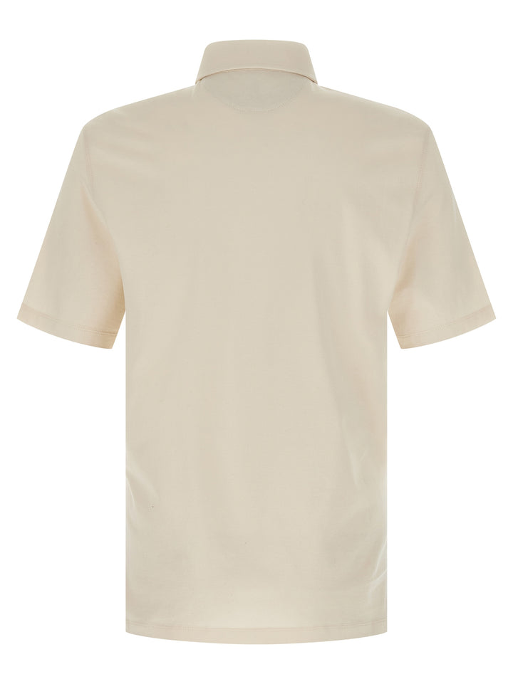 Brunello Cucinelli Cotton  Shirt Polo - Beige | 535a4371a13027d53c50463ce1968142db7a1b10