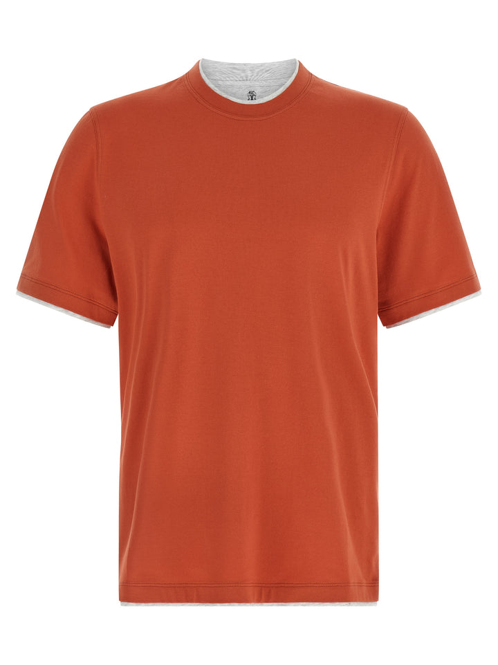 Brunello Cucinelli Double Layer T-shirt - Orange | ba653893de1299436c9ac489a457087cfa0cd43e