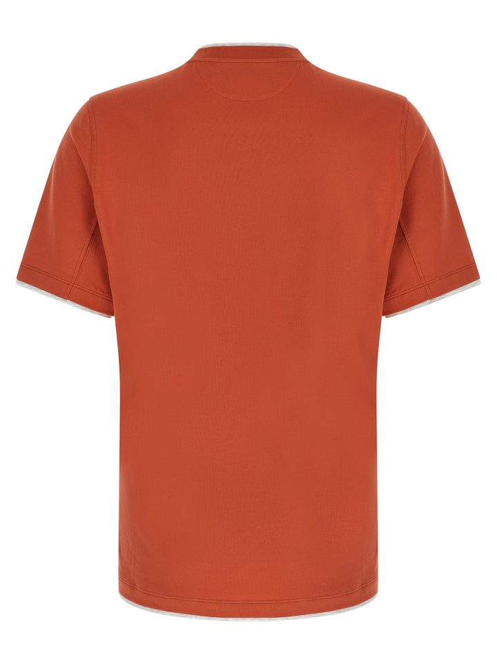 Brunello Cucinelli Double Layer T-shirt - Orange | 3ee539facb4fb2fdfb9051875c224962a9f841ca