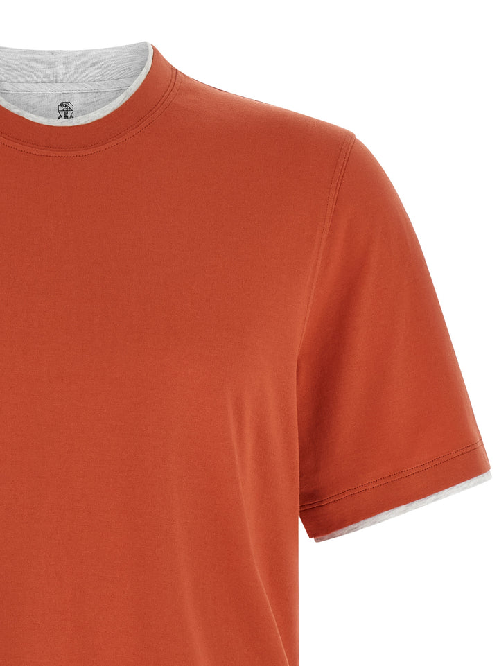 Brunello Cucinelli Double Layer T-shirt - Orange | d3ce14db968aad165ee81c8688c88da4a50485de