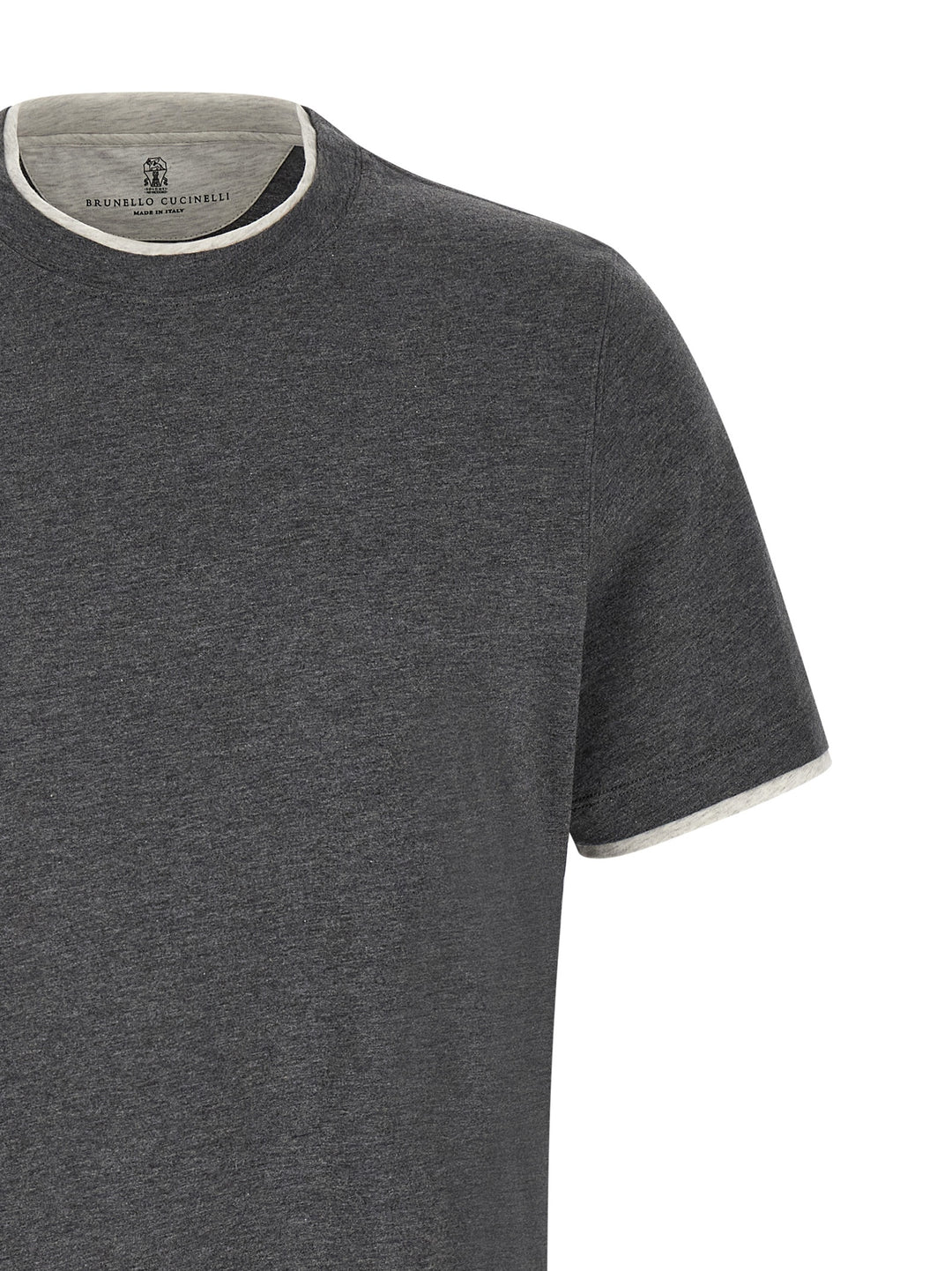 Brunello Cucinelli Double Layer T-shirt - Gray | e02961e09de9fdd92cbca1647127f391f5e58401