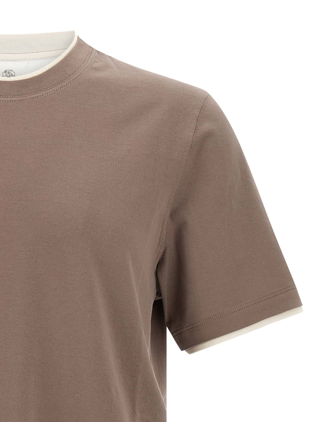 Brunello Cucinelli Double Layer T-shirt - Beige | 11b9c3feb2c15d808defdb9dc30d50f3d7db0f23