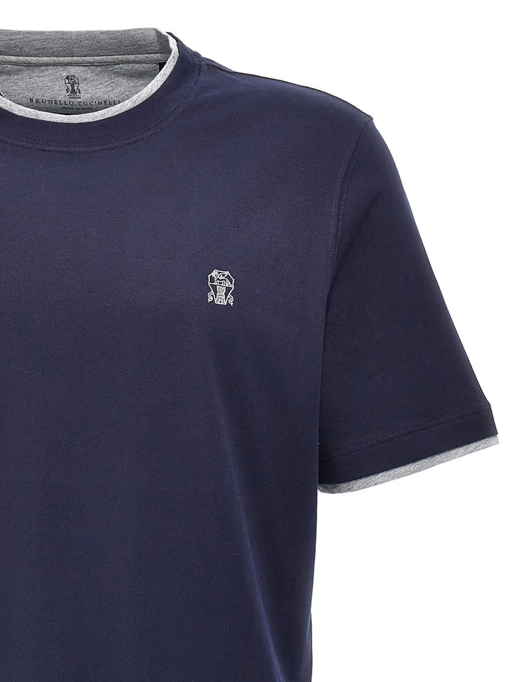 Logo Layered T-Shirt Blue