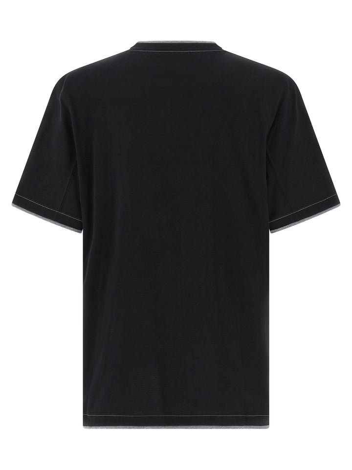 Brunello Cucinelli Double Layer T-shirt - Black | 21ca35c9557b8f747184e4a78c720b9f509cdb3c