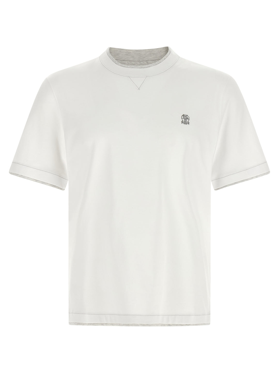 Brunello Cucinelli Double Layer T-shirt - White | 0e331f9ad1362ef93ba89ddb4b01790dbc10ab99