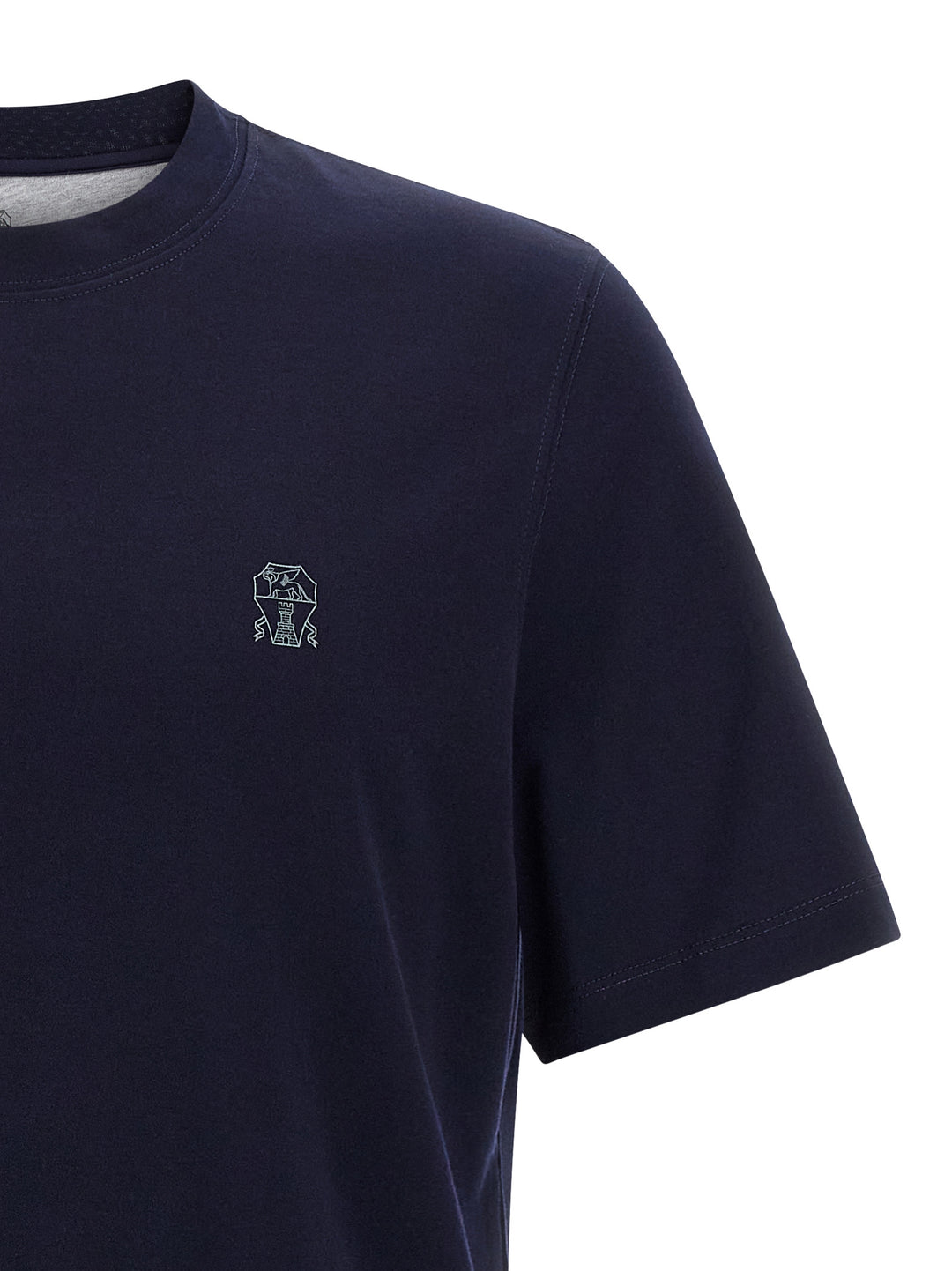 Brunello Cucinelli Logo Print T-shirt - Blue | 806fdfba46aa5936a3d975e7262a8680ee8a1aeb