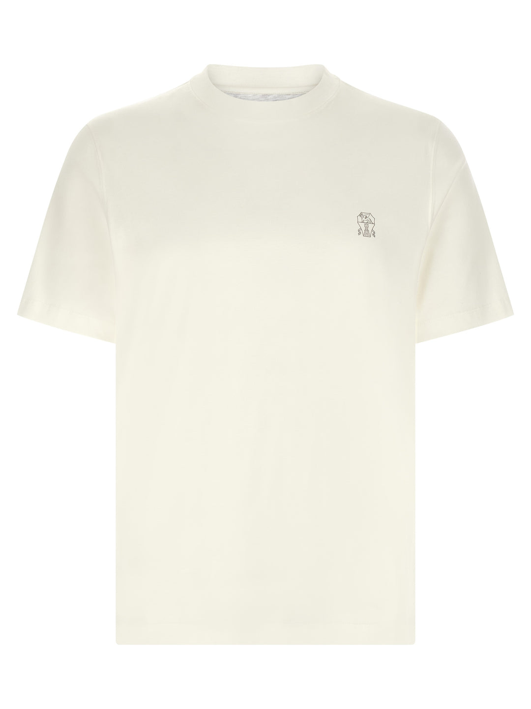 Brunello Cucinelli Logo Print T-shirt - White | f617d689a4cd43f710be06bcf56a4fadf1040ddd