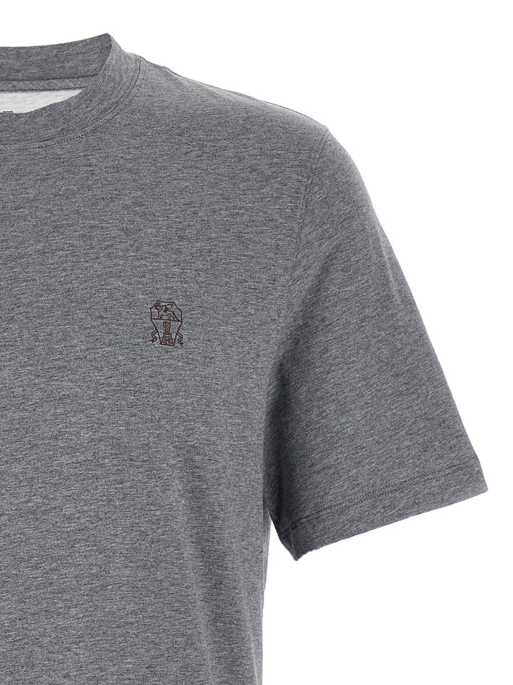 Brunello Cucinelli Logo Print T-shirt - Gray | 6b7198c61dd305ada7785dfc8b59d25c533dd08d