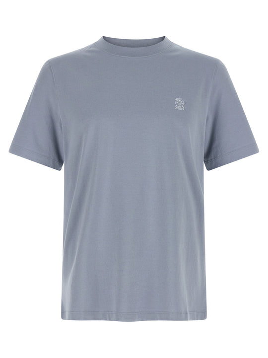 Logo Print T-Shirt Light Blue