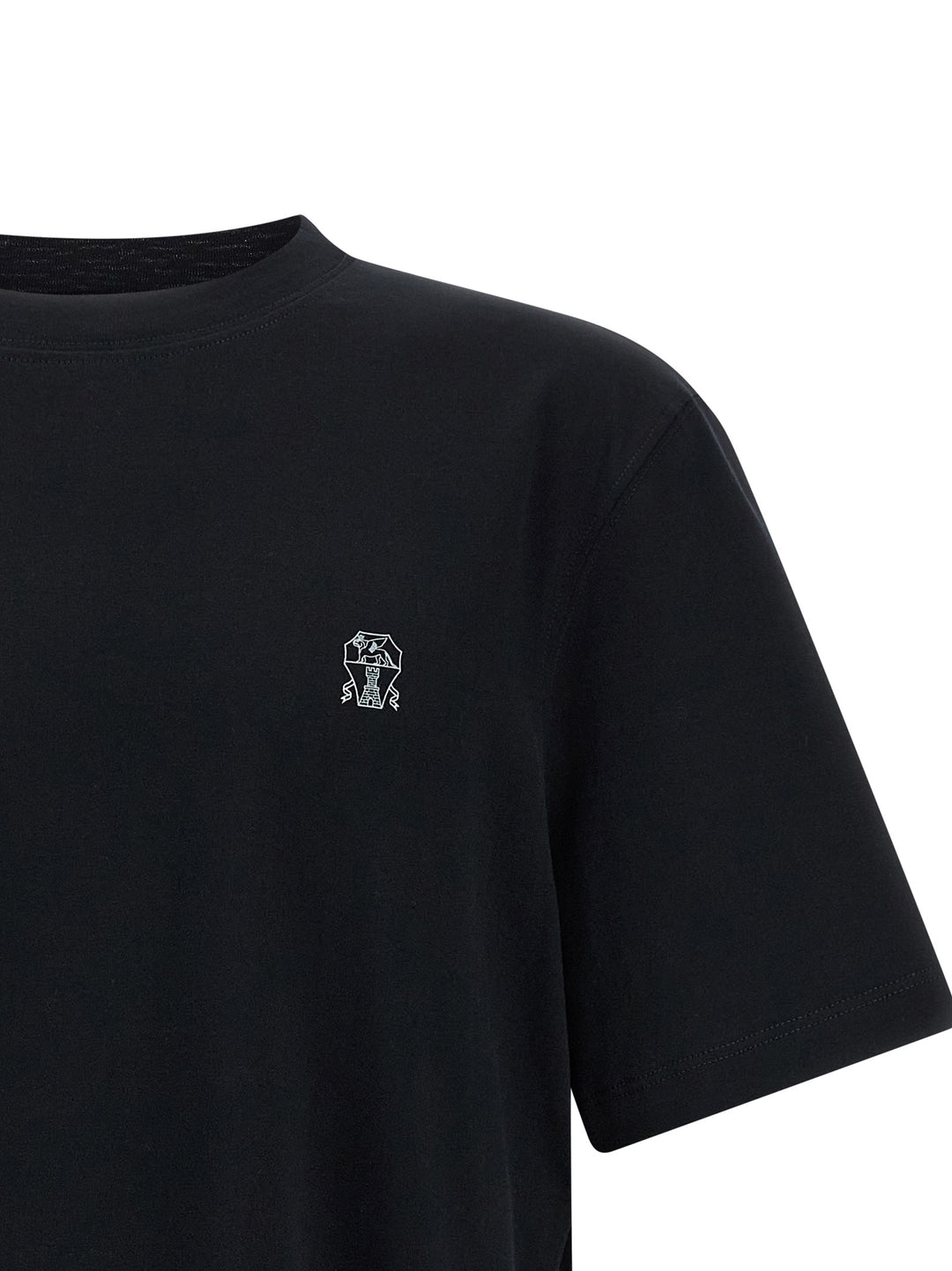 Brunello Cucinelli Logo Print T-shirt - Black | 909b91e06362a5c797ad6125eb6f512adb91f4c4