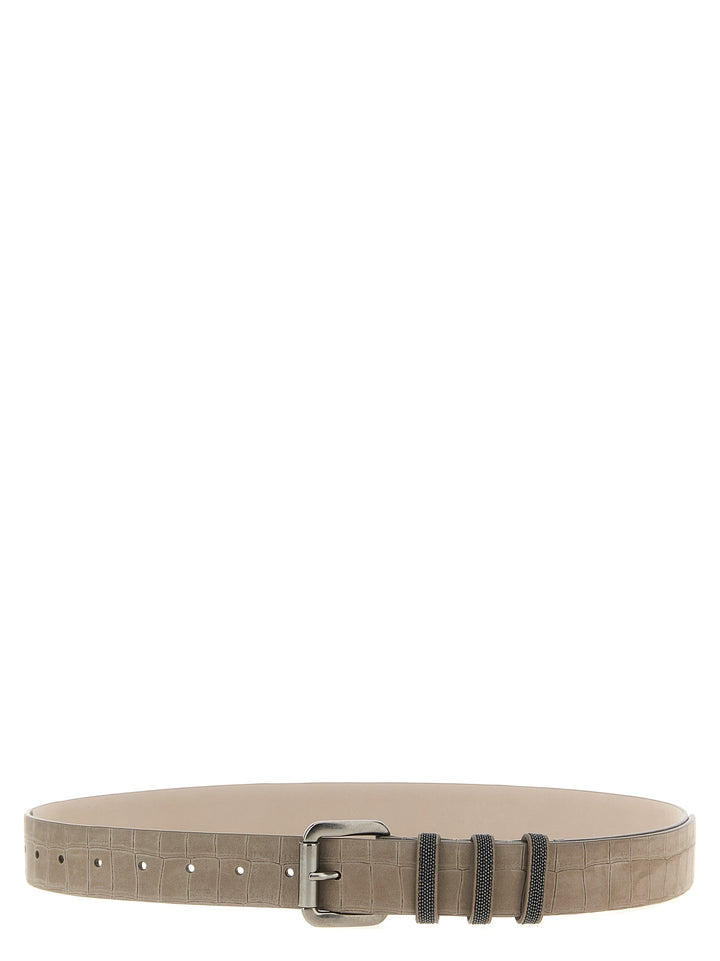 Brunello Cucinelli Shiny Loops Belts - Gray | 3407462fb468bb454e0c3db015fb9d2bf2c294ac