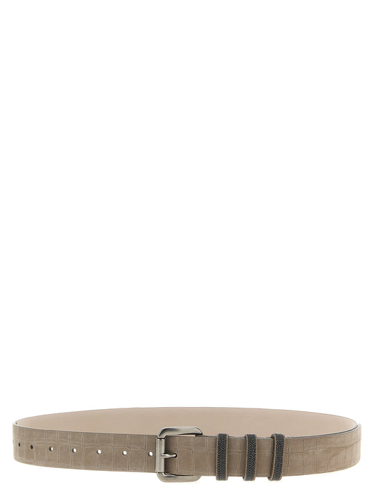 Shiny Loops Belts Gray