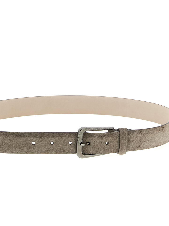 Brunello Cucinelli Suede Belt Belts - Gray | 9e081d626da0b5a76d0846c4270417270329b766