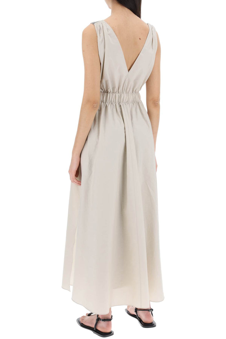 Maxi Abito Svasato Con Precious Shoulder Detail