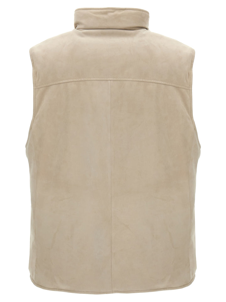 Suede Vest Gilet Gray