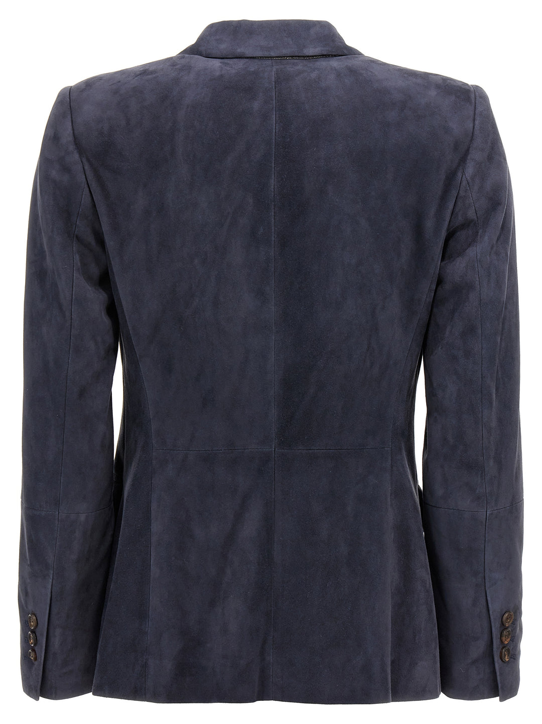 Suede Single-Breasted Blazer Blazer And Suits Blue