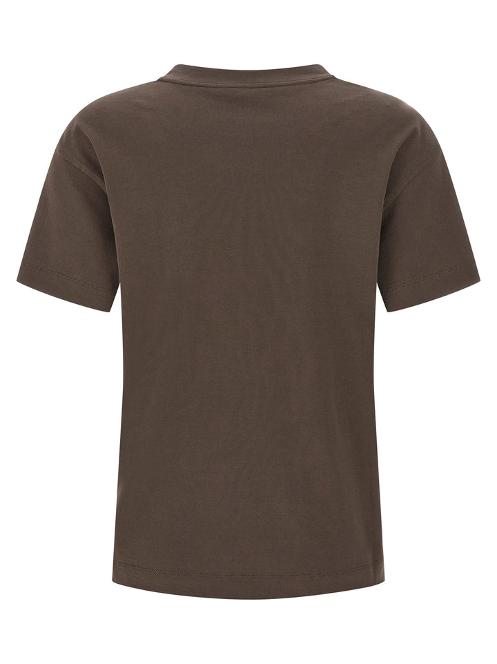 Brunello Cucinelli Shiny Tab T-shirt - Brown | ec8604bf497218595f242b757057ec597751191f