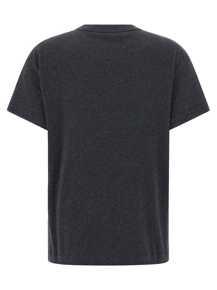 Brunello Cucinelli Dazzling Chalk Stripe Embroidery T-shirt - Gray | 83c708280b88cee2e6afdef4d6415506eab9abce