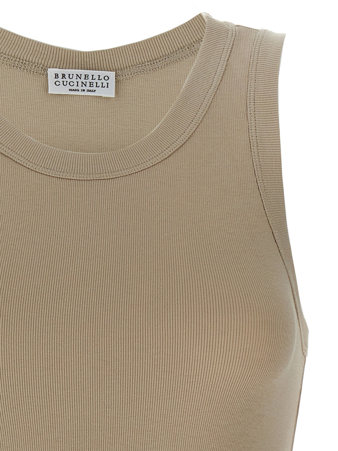 Ribbed Top Tops Beige