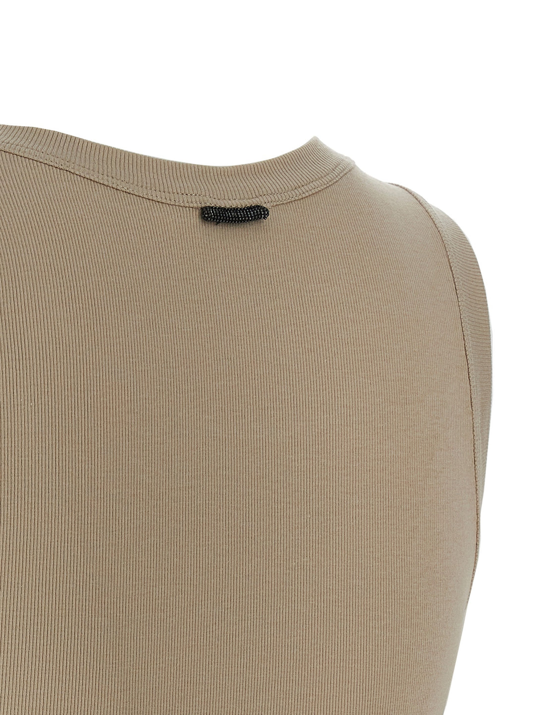 Ribbed Top Tops Beige