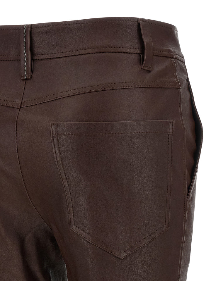 Brunello Cucinelli Square Cigarette Pants - Brown | abf92b175a9e3c52ad589bce4edf446e95cf627a