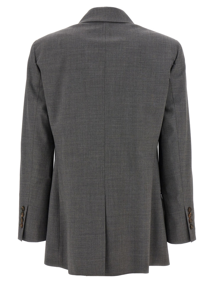 Double-Breasted Blazer Blazer And Suits Gray