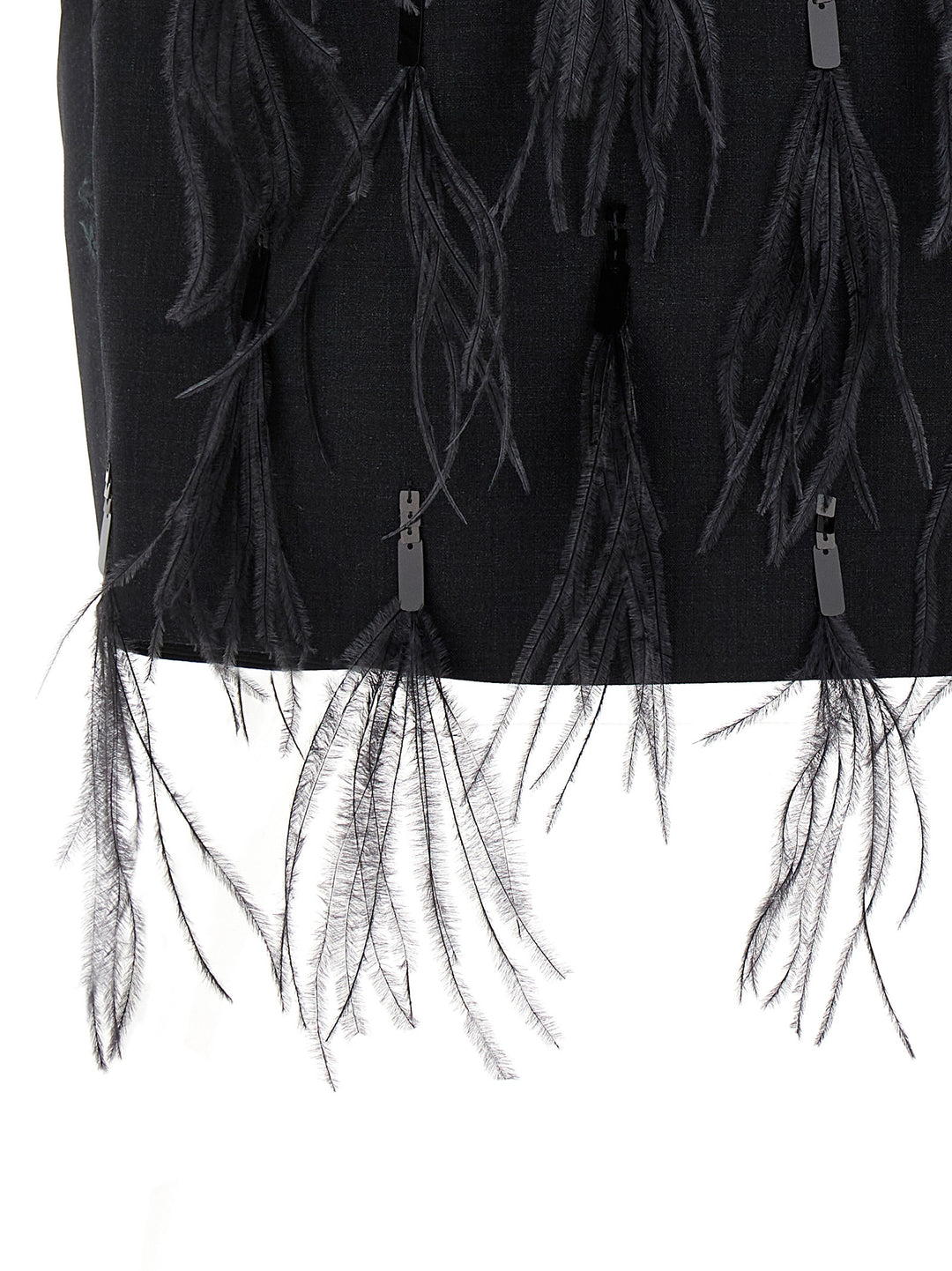 Sequin Feather Top Tops Black