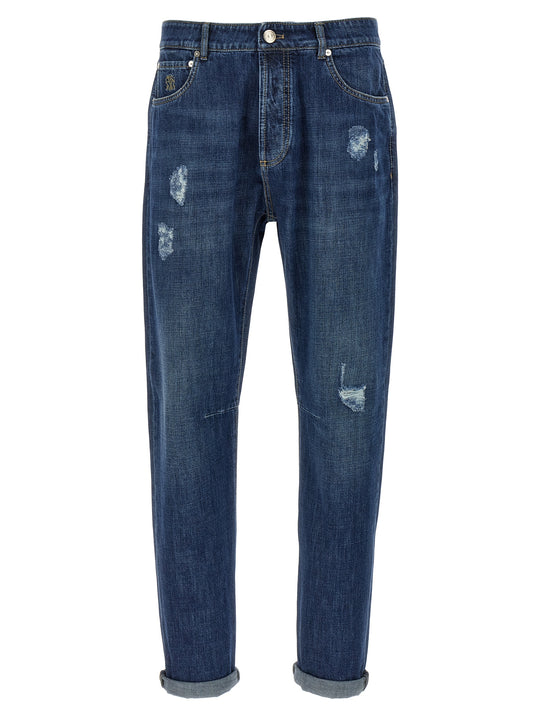 Used Effect Jeans Blue