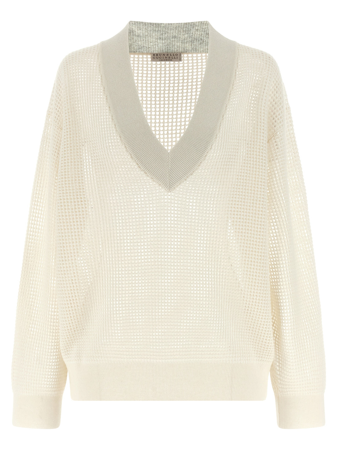Brunello Cucinelli Net Mesh Sweaters and Cardigans - White | 4e9f83b55ea22d6584f0c97fd3ff3460467cb6f2