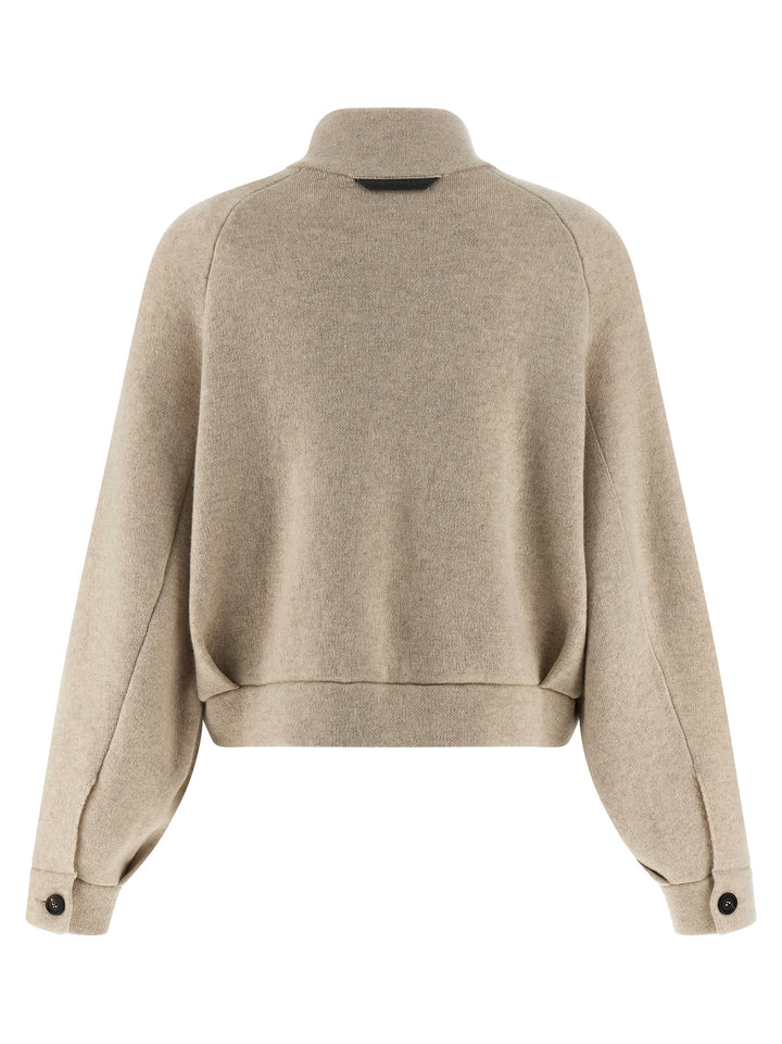 Brunello Cucinelli Shiny Detail Sweaters and Cardigans - Beige | 050c514058ba676de467ef6ad42b6fb0b16d677c