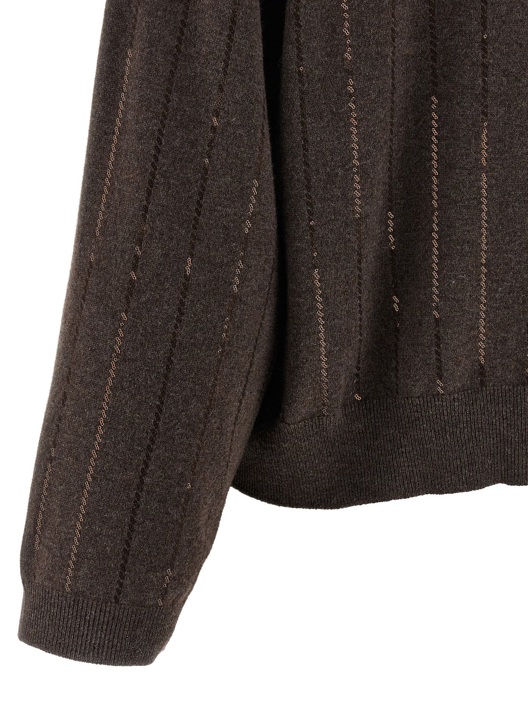 Brunello Cucinelli Sequin Cashmere Sweater Sweaters and Cardigans - Brown | a590f9ab8bbb70b4116185822e96fb5807f2b490