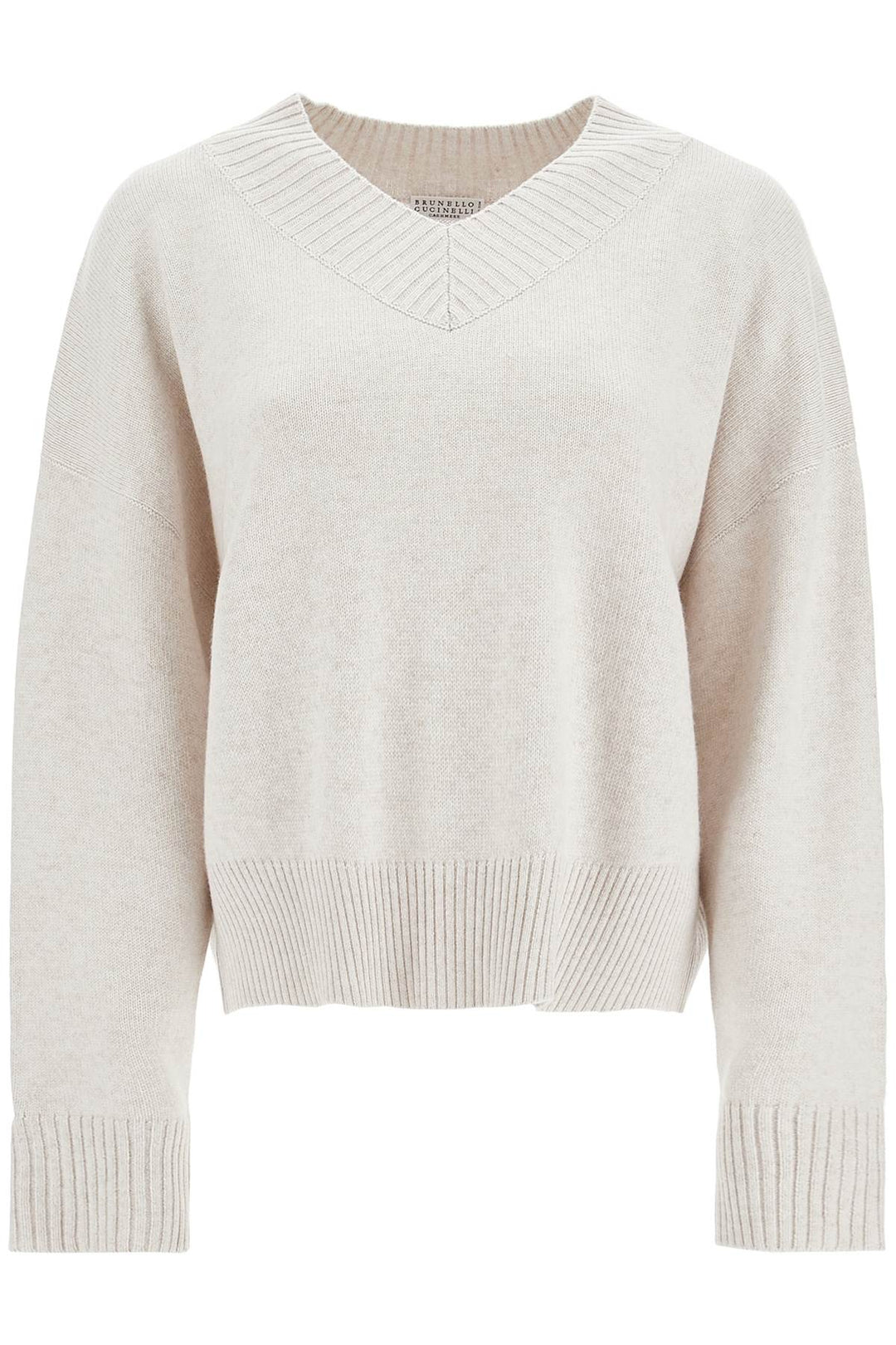 Pullover In Cashmere Con Shiny Cuff Details