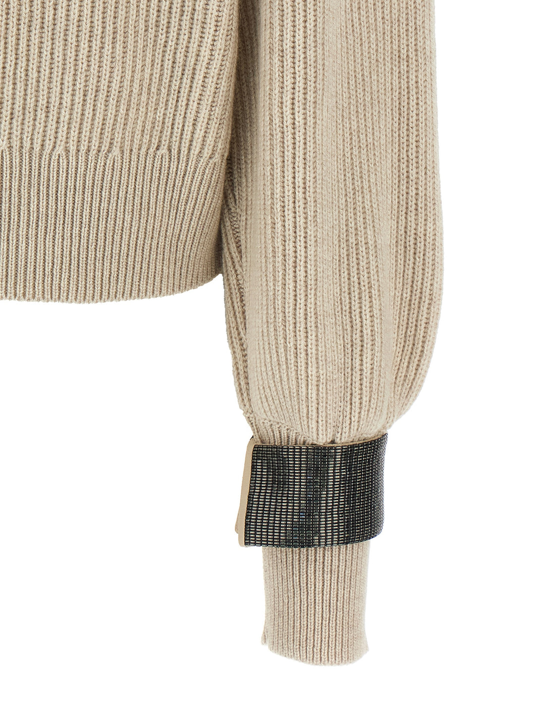 Brunello Cucinelli Monile Cuffs Sweater Sweaters and Cardigans - Beige | 9b5cf12e4a41566dfd8e47bb70467319bd318c5a