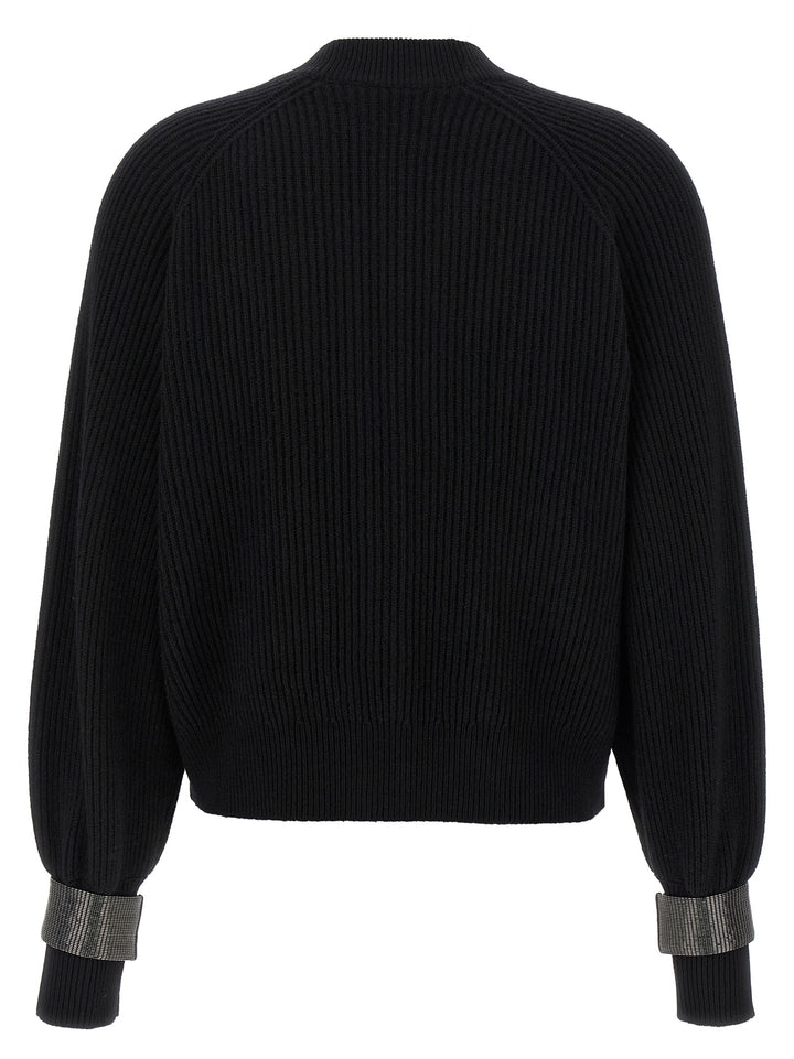Brunello Cucinelli Monile Cuff Cardigan Sweaters and Cardigans - Black | 76206f7adde5813c826bfd5a058a25deb51f1ec6