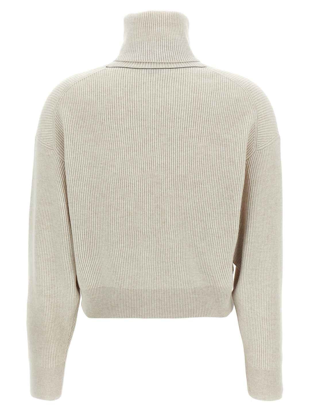 Brunello Cucinelli Ribbed Turtleneck Sweater Sweaters and Cardigans - Beige | a19b0b106f4e8adc549dd0078186a7eda8a748bb