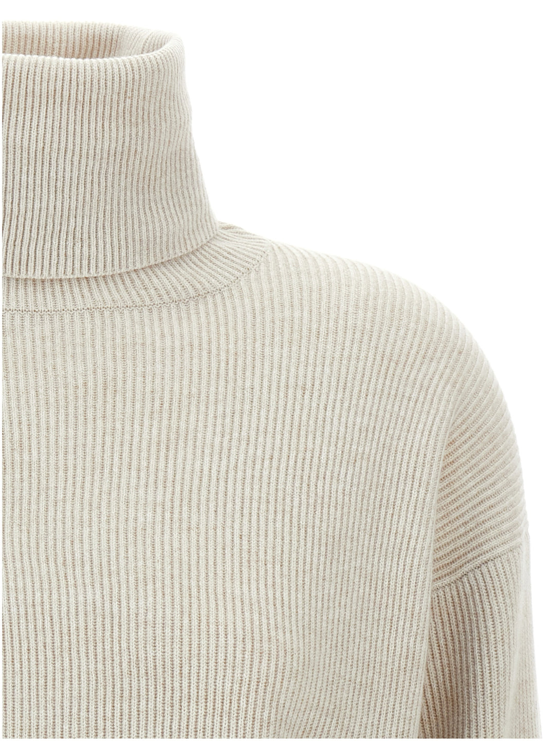 Brunello Cucinelli Ribbed Turtleneck Sweater Sweaters and Cardigans - Beige | 4767da800496379ec7b15f12f5edbfec2adb8c28