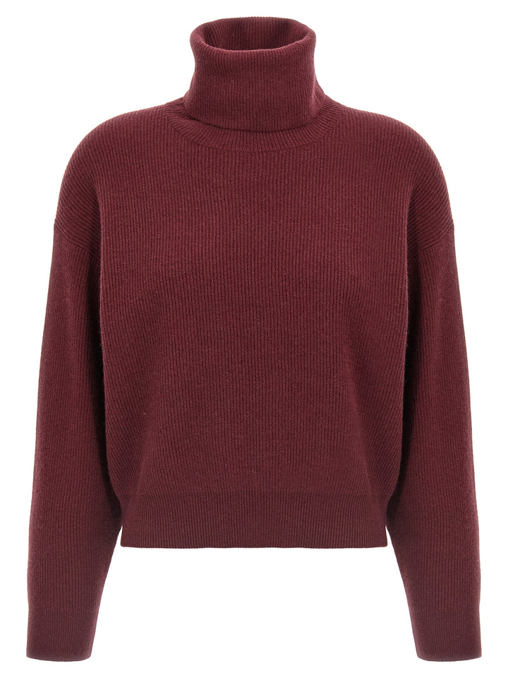 Brunello Cucinelli Ribbed Turtleneck Sweater Sweaters and Cardigans - Bordeaux | c828f128e92757ee2813c8ddbccc62c5c94e648a
