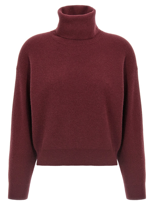 Ribbed Turtleneck Sweater Sweaters And Cardigans Bordeaux