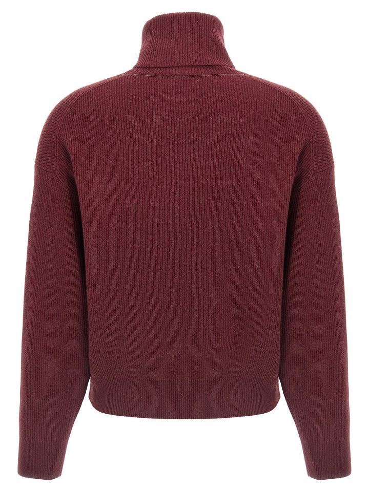 Brunello Cucinelli Ribbed Turtleneck Sweater Sweaters and Cardigans - Bordeaux | 8788de3e186c42053da2c639d0354c235866bb30