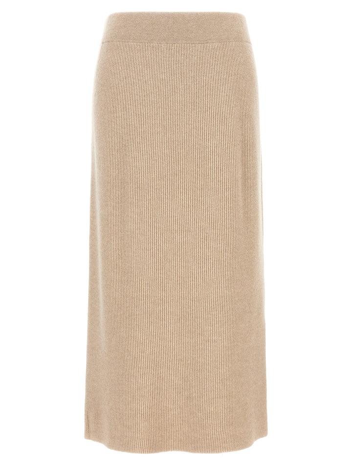 Ribbed Skirt Skirts Beige